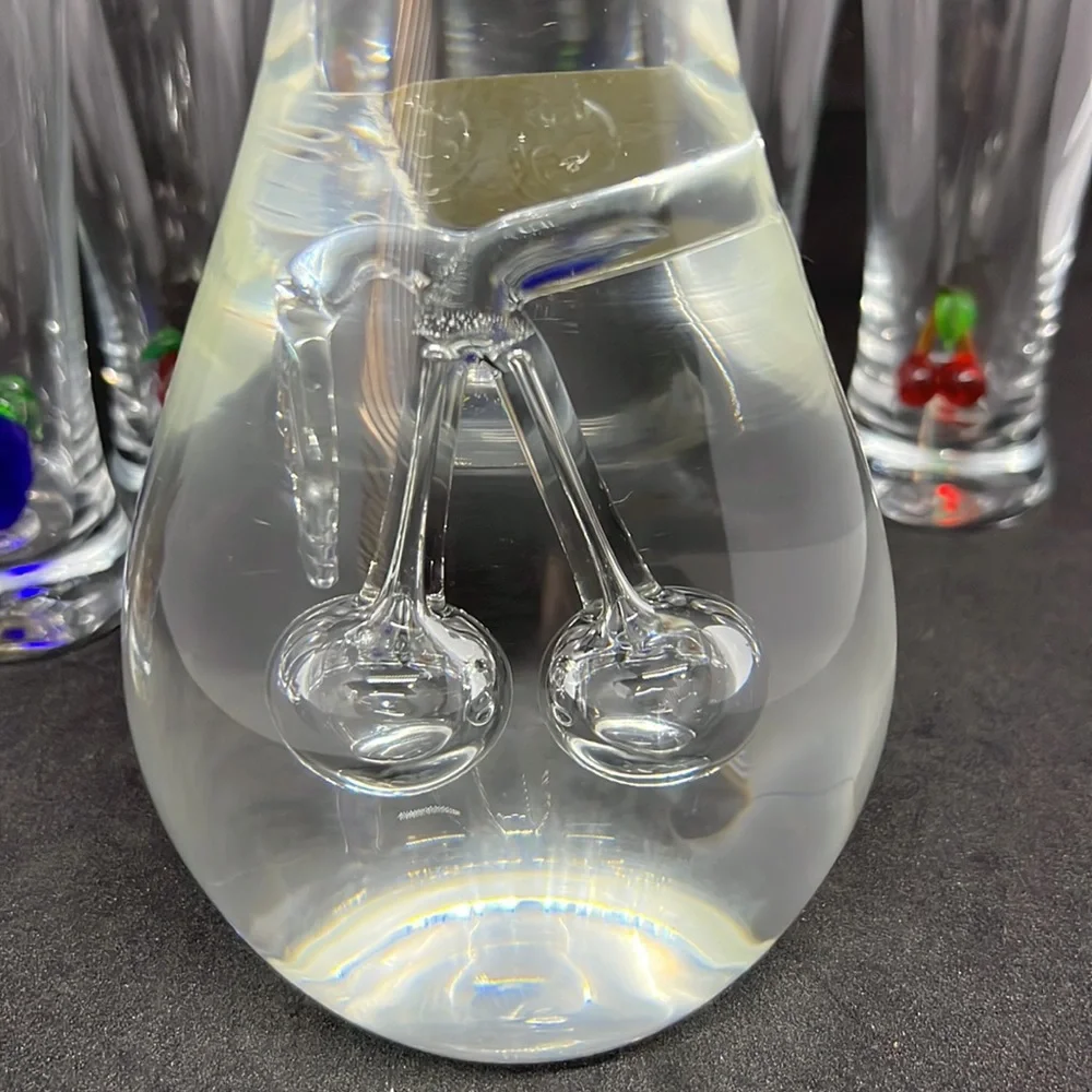 Vintage Rare Decanter and Fruit Detail Shot Glasses Set - Picture 9 of 10